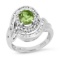 Platinum Setting with 1.67ct Green Sapphire and 1.00ct Diamond Ladies Ring