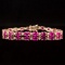 14K Rose Gold 9.88ct Pink Sapphire 0.76ct Diamond Bracelet