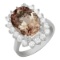 14k White Gold 6.38ct Morganite 1.19ct Diamond Ring