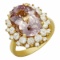 14k Yellow Gold 5.94ct Kunzite 1.72ct Diamond Ring