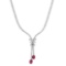 18K White Gold Setting with 1.68ct Ruby and 1.74ct Diamond Ladies Necklace