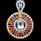 14K Gold 5.21ct Aquamarine 11.07ct Sapphire and 1.78ct Diamond Pendant