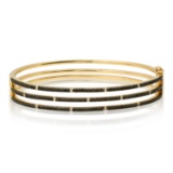14K Yellow Gold with 1.10ct Diamond Ladies Bangle Bracelet