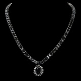 14K Gold 67.77ct Sapphire 0.87ct Diamond Necklace