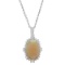 14k White Gold 5.77ct Opal 1.09ct Diamond Pendant