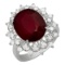 14k White Gold 6.10ct Ruby 0.72ct Diamond Ring