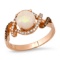 14K Rose Gold Setting with 0.86ct Opal and 0.25ct Diamond LALI