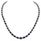 14k White Gold 38.50ct Sapphire 1.60ct Diamond Necklace