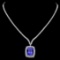 18K White Gold 17.38ct Tanzanite and 7.31ct Diamond Necklace