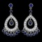 14k Gold 2.81ct Sapphire 1.56ct Diamond Earrings