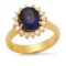 18K Yellow Gold Setting with 2.65ct Iolite and 0.36tcw Diamond Ladies Ring