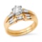 14K Yellow Gold Setting with 0.70ct Center and 1.00tcw Diamond Ladies two Ring Set