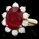 14K Yellow Gold7.86ct Ruby and 1.38ct Diamond Ring