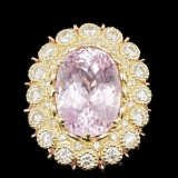 14K Yellow and Rose Gold 19.62ct Kunzite and 2.78ct Diamond Ring