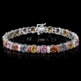 14K Gold 23.22ct Sapphire 1.64ct Diamond Bracelet