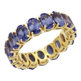 14k Yellow Gold 7.38ct Tanzanite Eternity Band Ring