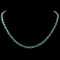 14K Yellow Gold 17.65ct Emerald and 0.75ct Diamond Necklace