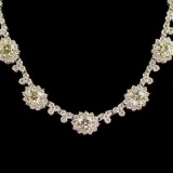 18K Gold 5.64ct Fancy Color Diamond 11.58ct Diamond Necklace