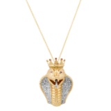 14K Yellow Gold Setting with 2.20ct Diamond and Ruby King Cobra