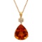 14k Yellow Gold 41.10ct Citrine 0.51ct Diamond Pendant