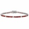 14k White Gold 6.21ct Sapphire 0.89ct Diamond Bracelet