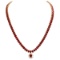 14k Yellow Gold 57.14ct Ruby 1.08ct Diamond Necklace
