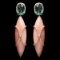 14k Rose Gold 30.66ct Rose Quartz 9.13ct Zircon 1.10ct Diamond Earrings