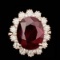 14K Rose Gold 10.17ct Ruby and 1.50ct Diamond Ring