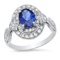 14K White Gold 1.62ct Sapphire and 0.56ct Diamond Ring