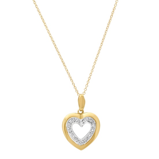 18K Yellow and White Gold Setting with 14K 18 Chain and 0.45ct Diamond "Heart" Pendant"