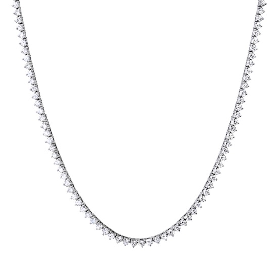14K White Gold Setting with 9.66ct Diamond Necklace