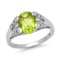 14K Yellow Gold Setting with 2.28ct Peridot and 0.10ct Diamond Ladies Ring