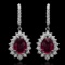 14K Gold 11.08ct Ruby 2.39ct  Diamond Earrings