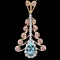 14K Gold 3.87ct Aquamarine 1.46ct Sapphire and 0.77ct Diamond Pendant