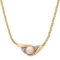 14K Gold Mabe Pearl and Diamond Necklace