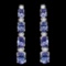 14K White Gold 5.88ct Tanzanite and 0.47ct Diamond Earrings