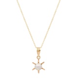 14K Yellow Gold Setting with 6mm Pearl Ladies Pendant