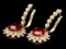 14K Yellow Gold 8.12ct Ruby and 1.74ct Diamond Earrings