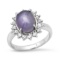 Platinum Setting with 5.91ct Star Sapphire and 0.56ct Diamond Ladies Ring