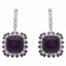 14k White Gold 23.91ct Amethyst & 1.68ct Sapphire 1.15ct Diamond Earrings