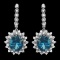 14k Gold 11.65ct Topaz 1.94ct Diamond Earrings