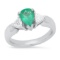 Platinum Setting with 0.98ct Emerald and 0.54ct Diamond Ring