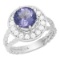 14k White Gold 2.26ct Tanzanite 0.52ct Diamond Ring