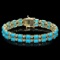 14K Gold 16.59ct Turqoise 1.22ct Diamond Bracelet