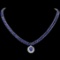 14K White Gold 50.87ct Sapphire and 1.47ct Diamond Necklace