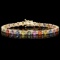 14K Gold 11.69ct Sapphire 1.36ct Diamond Bracelet