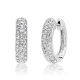 14K White Gold Setting with 1.00ct Diamond Ladies Hoop Earrings