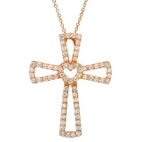 14K Rose Gold and 0.98ct Diamond Pendant