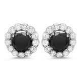 14K Gold 2.99ct Fancy Color Diamond 1.71cts Diamond Earrings
