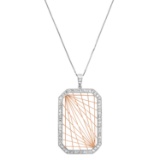 18K White and Rose Gold Setting with 0.75ct Diamond Pendant